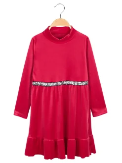 Solada Vestito in ciniglia con paillettes e collana