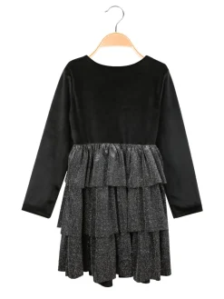 Solada Vestito in ciniglia da bambina con balze e collana