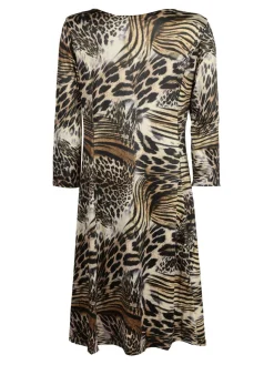 Solada Vestito leopardato manica a 3/4