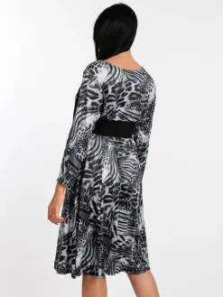 Solada Vestito leopardato manica a 3/4