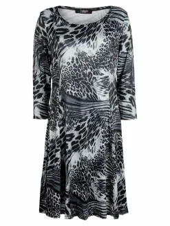 Solada Vestito leopardato manica a 3/4