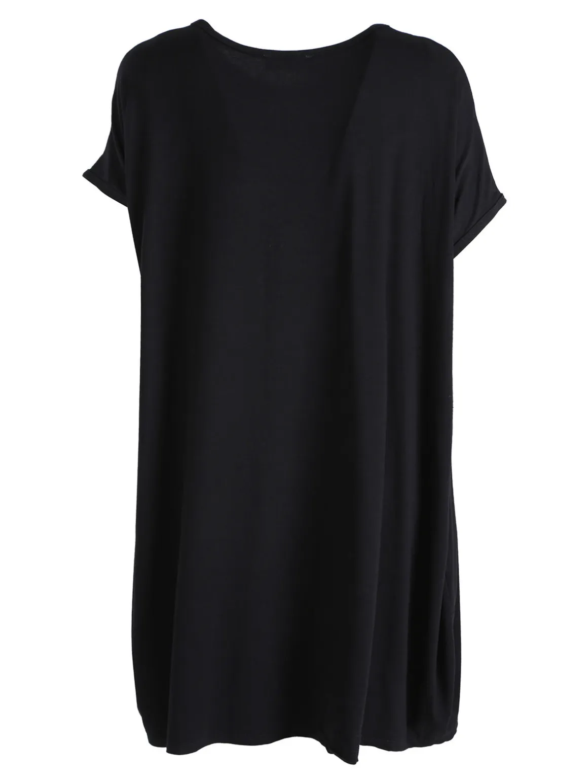 Solada Vestito maxi da donna a maniche corte con taschini - nero