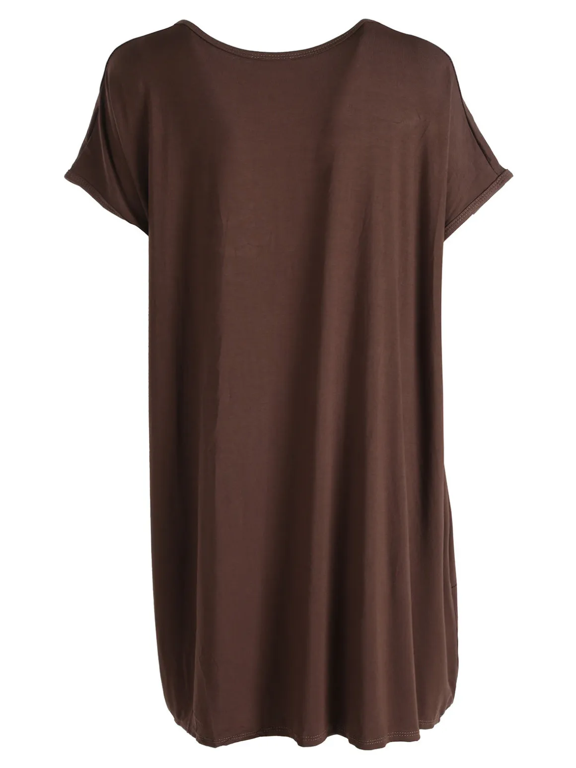 Solada Vestito maxi da donna a maniche corte con taschini - moro