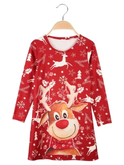 Solada Vestito Natalizio da bambina a manica lunga