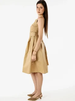 Solada Vestito smanicato da donna in cotone - khaki