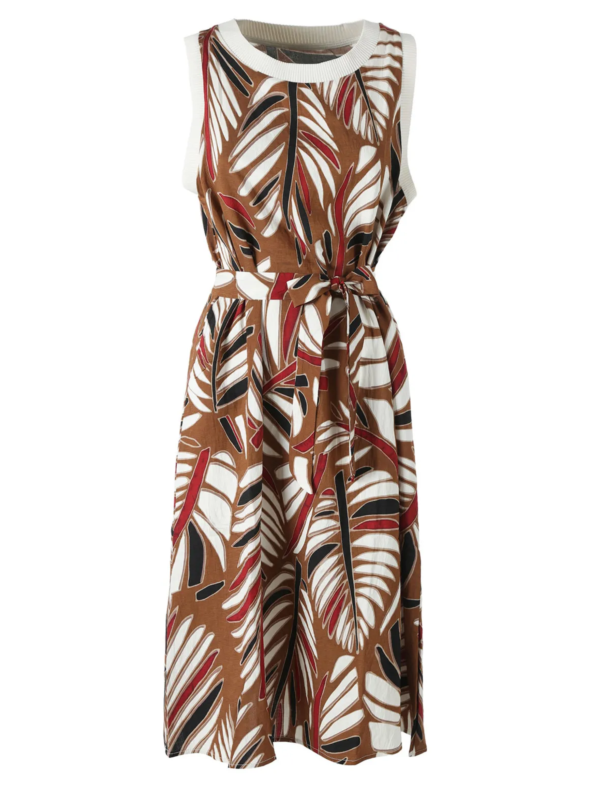 Solada Vestito smanicato da donna con stampe - cammello