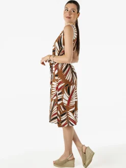 Solada Vestito smanicato da donna con stampe - cammello