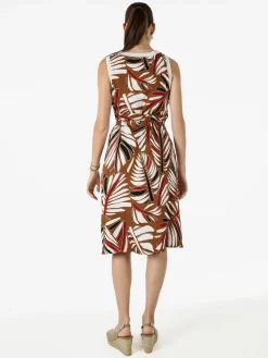 Solada Vestito smanicato da donna con stampe - cammello