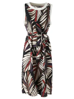 Solada Vestito smanicato da donna con stampe - nero