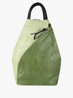 Solada Zaino da donna in ecopelle bicolore - verde