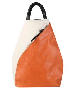 Solada Zaino da donna in ecopelle bicolore - arancione