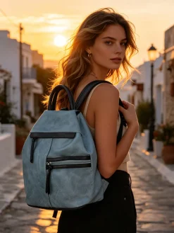 Solada Zaino donna in ecopelle - blu scuro