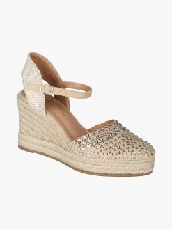 Soleil Campesine donna con zeppa e borchie - beige