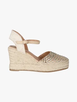 Soleil Campesine donna con zeppa e borchie - beige