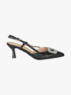 Soleil Slingback donna gioiello aperte dietro con cinturino alla caviglia con fibbia - nero