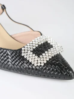 Soleil Slingback donna gioiello aperte dietro con cinturino alla caviglia con fibbia - nero
