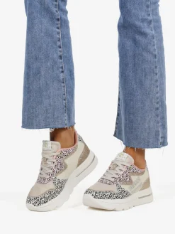 Solo Soprani Sneakers donna animalier con glitter e platform