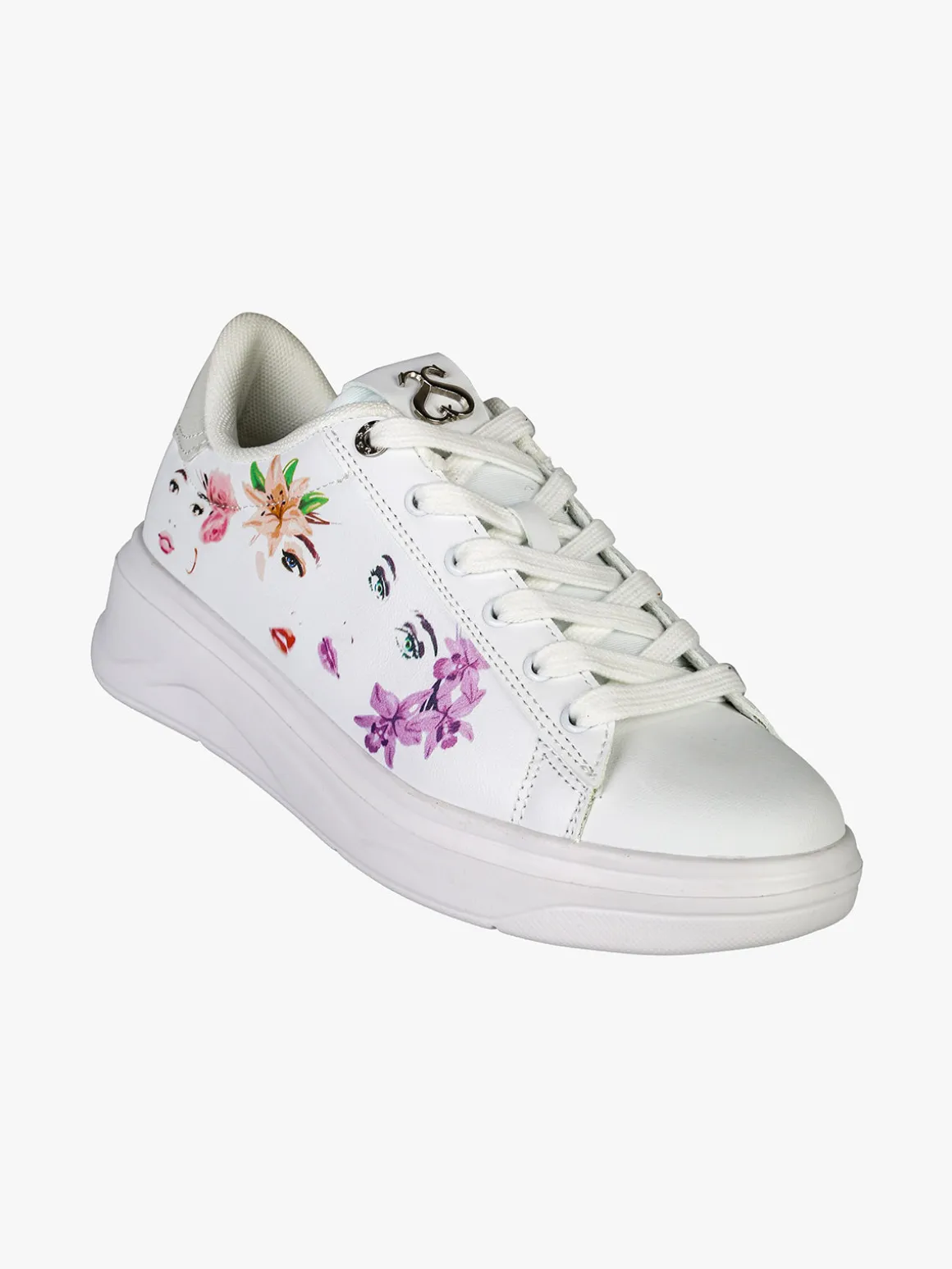 Solo Soprani Sneakers donna con stampa floreale e suola alta