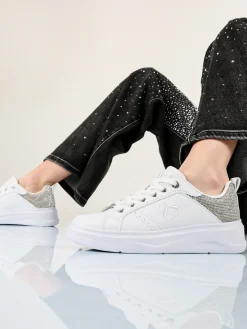 Solo Soprani Sneakers donna con strass e suola alta