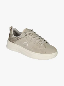 Solo Soprani Sneakers donna effetto nabuk con dettagli strass - beige