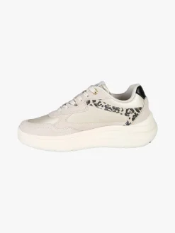 Solo Soprani Sneakers donna in pelle con dettagli animalier e platform - beige