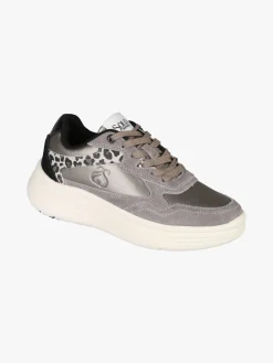 Solo Soprani Sneakers donna in pelle con dettagli animalier e platform - taupe