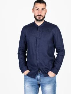 S.O.S Store Of Shirt Camicia in lino da uomo a maniche lunghe