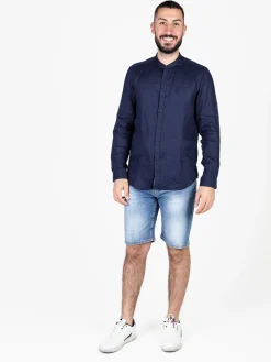 S.O.S Store Of Shirt Camicia in lino da uomo a maniche lunghe