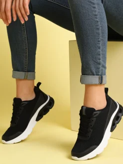 Sport Sneakers donna sportive in maglia - nero