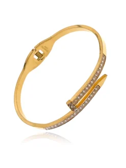 Stainless Stell Bracciale donna in acciaio con strass