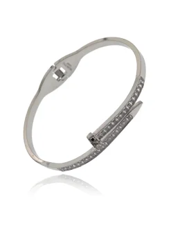 Stainless Stell Bracciale donna in acciaio con strass