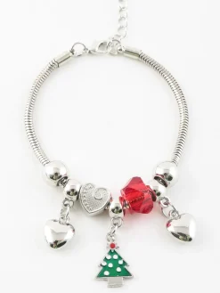 Stainless Stell Bracciale natalzio con charm
