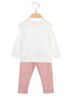 Stelle & Pupi Completo lungo da neonata 2 pezzi con maglietta e leggings - rosa