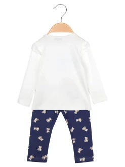 Stelle & Pupi Completo lungo da neonata 2 pezzi con maglietta e leggings - blu