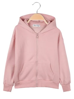 Street Porter Felpa da bambina con cappuccio e zip - rosa
