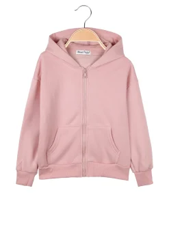 Street Porter Felpa da bambina con cappuccio e zip - rosa