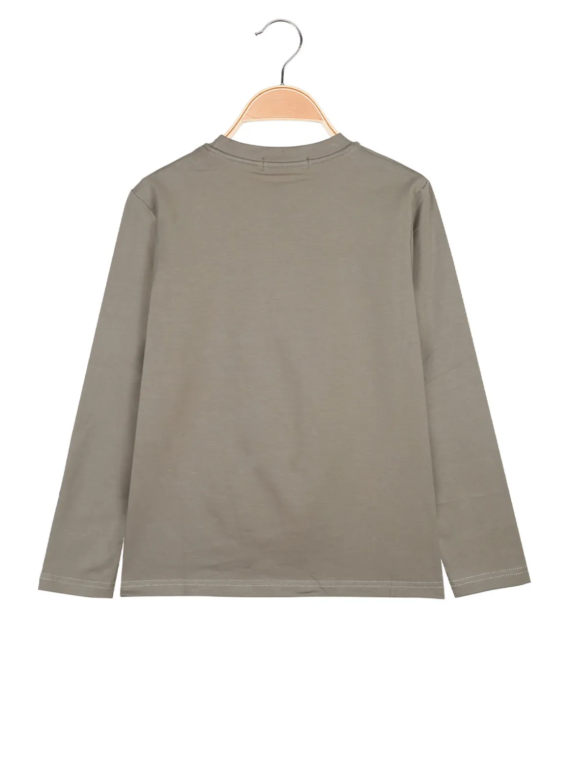 Street Porter T-shirt da bambino in cotone a maniche lunghe - oliva