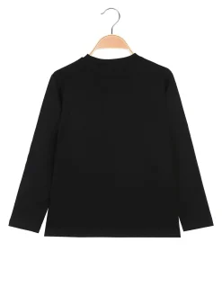 Street Porter T-shirt da bambino in cotone a maniche lunghe - nero