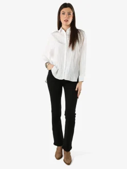 Studio Eleven Collection Camicia oversize da donna a maniche lunghe - bianco