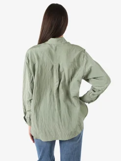 Studio Eleven Collection Camicia oversize da donna a maniche lunghe - pistacchio