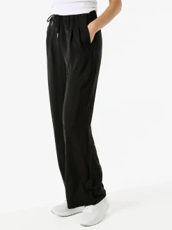 Studio Eleven Collection Pantaloni donna leggeri a gamba larga con coulisse - nero