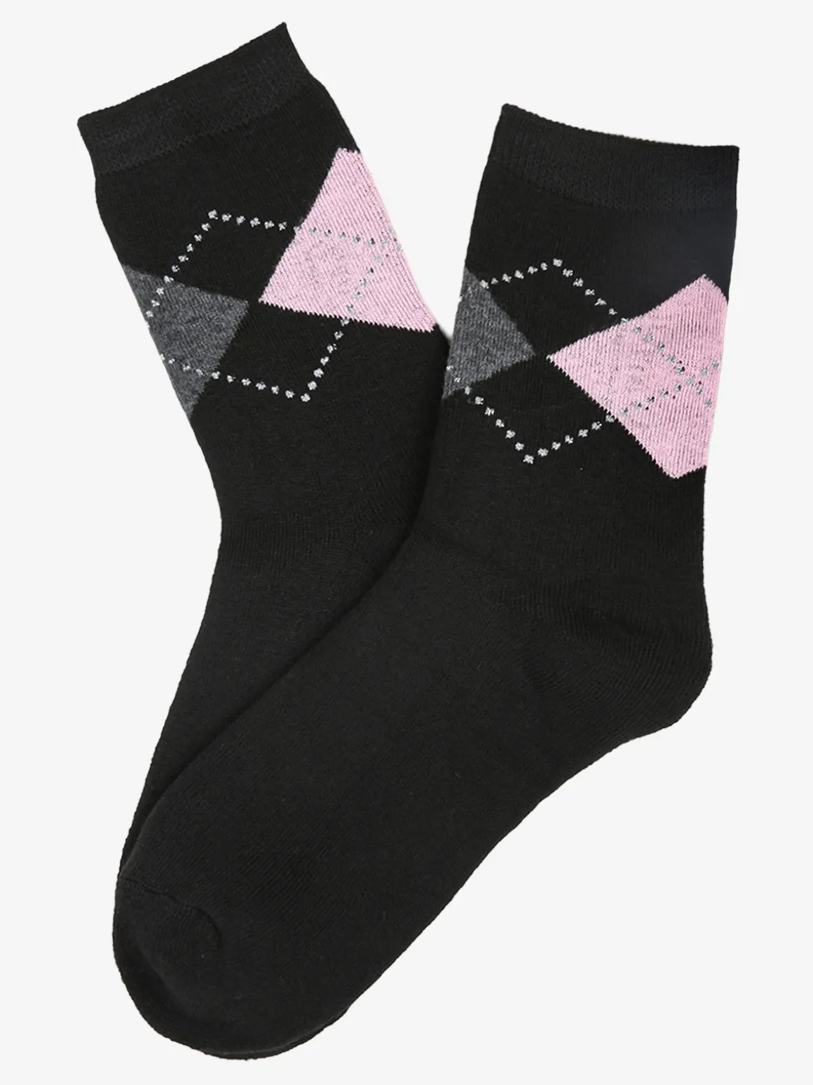 Stylosa Calze corte da donna in pile a rombi - nero