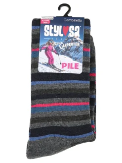 Stylosa Calze lunghe da donna in pile - grigio