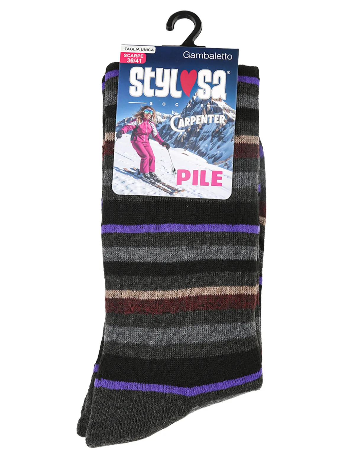 Stylosa Calze lunghe da donna in pile - grigio scuro