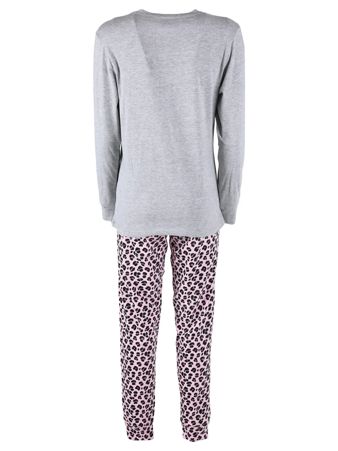 Stylosa Pigiama lungo donna in cotone con pantaloni maculati