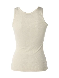 Sublyme Top donna a costine in lurex - oro