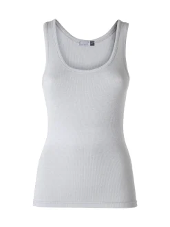 Sublyme Top donna a costine in lurex - argento