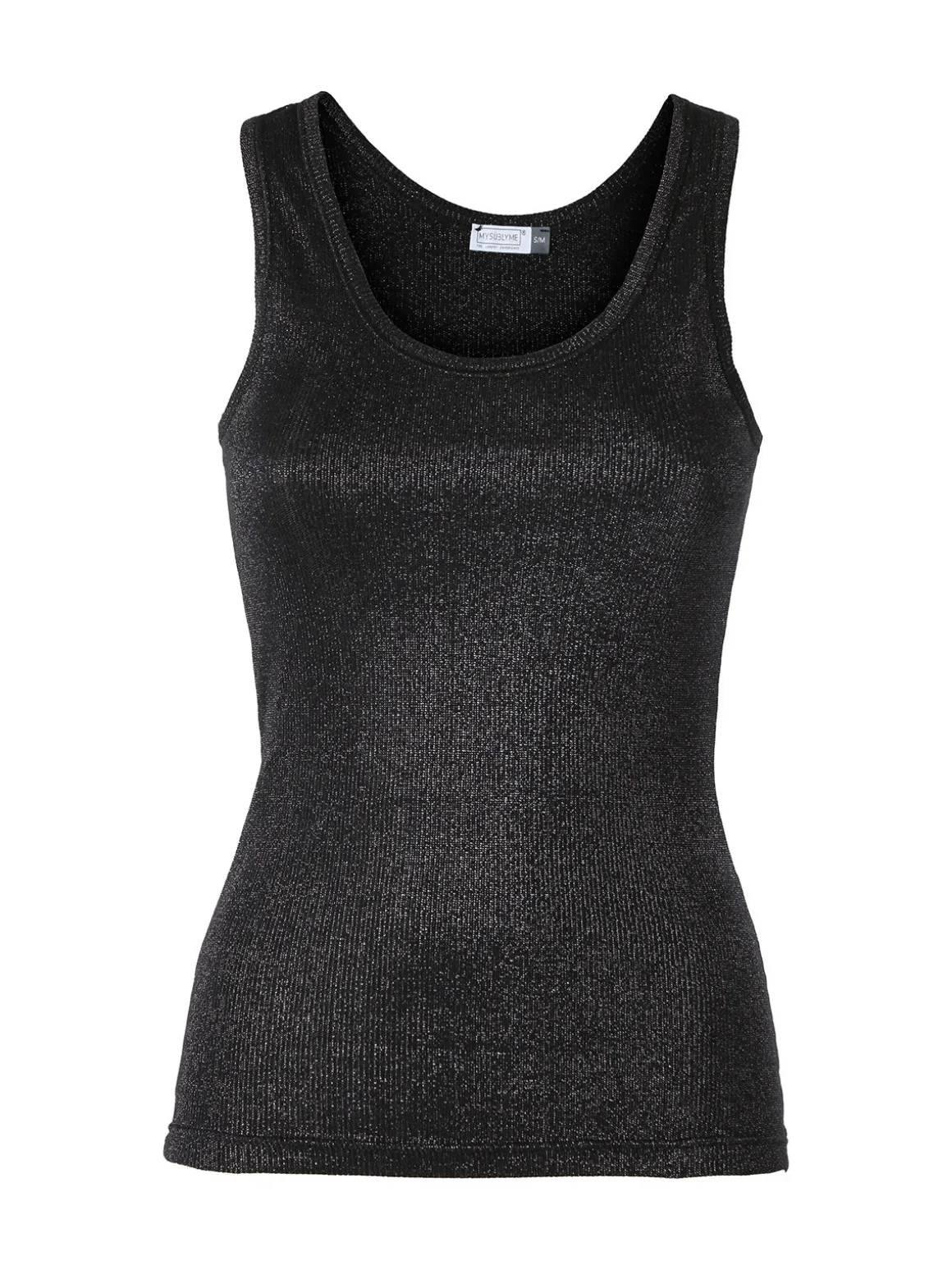 Sublyme Top donna a costine in lurex - nero