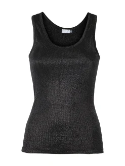 Sublyme Top donna a costine in lurex - nero