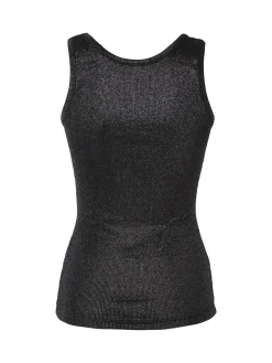 Sublyme Top donna a costine in lurex - nero